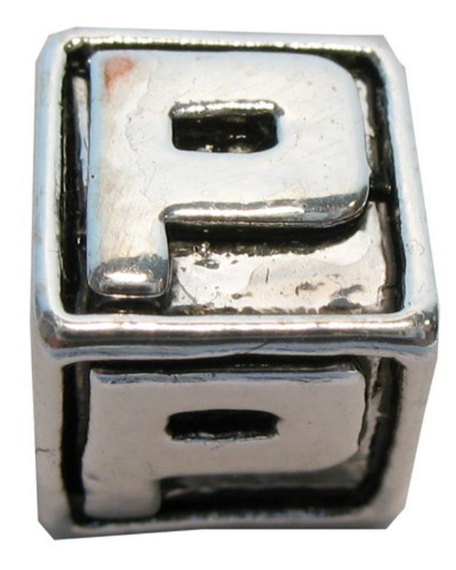 Cherish Beads - Letters - PACKOF 4 Square Metal P