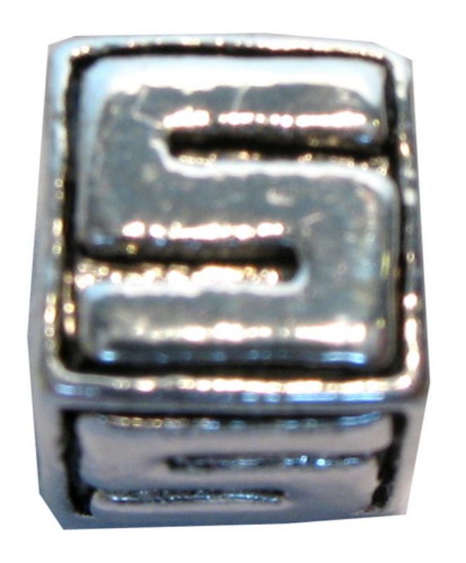 Cherish Beads - Letters - PACKOF 4 Square Metal S