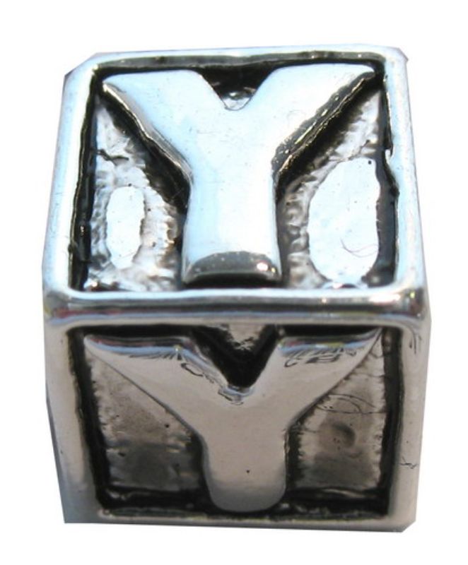 Cherish Beads - Letters - PACKOF 4 Square Metal Y