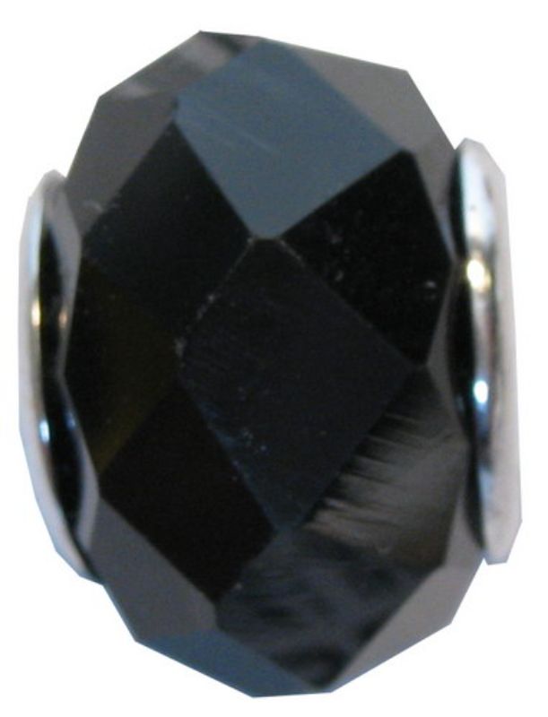 Cherish Beads - Glass - Blk Plain Crystal Cut 4/Pk