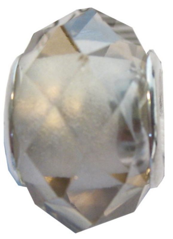 Cherish Beads - Glass - Grey Plain Crystal Cut 4/Pk