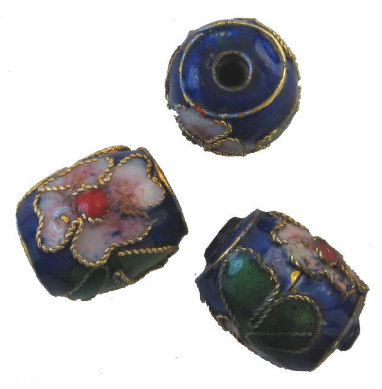 Beads - Cloisonne - 9.5x11mm Bead 6pcs - Set of 2