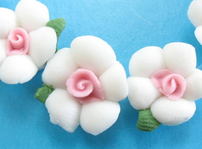 Beads - Fancy Beads - Flower 6pc - Set of 5