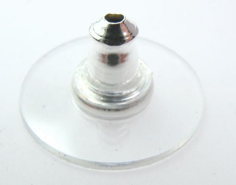 Findings - Earring Component - Earring Disk Back Silver - Set of 2