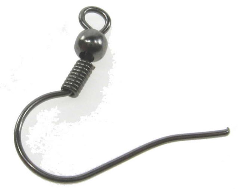 Findings - Earring Component - 19mm Earwire 100pcs Gunmetal - Set of 2