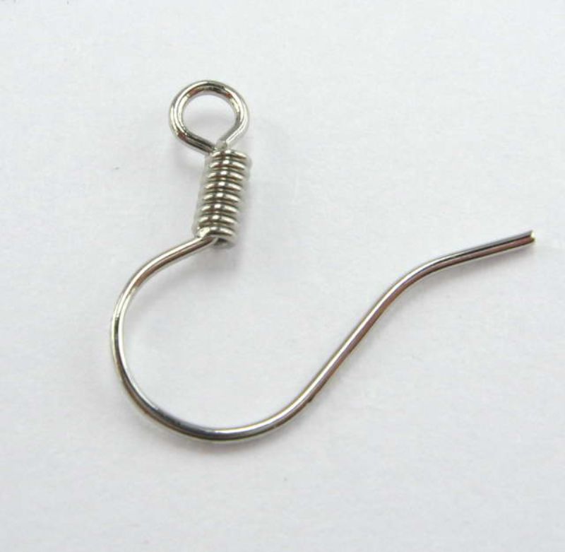 Findings - Earring Component - 15mm Earwire 100pcs Chrome - Set of 2