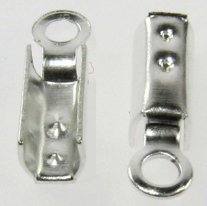 Findings - Crimps - 7x3mm Leather Crimp120pc Silve - Set of 2