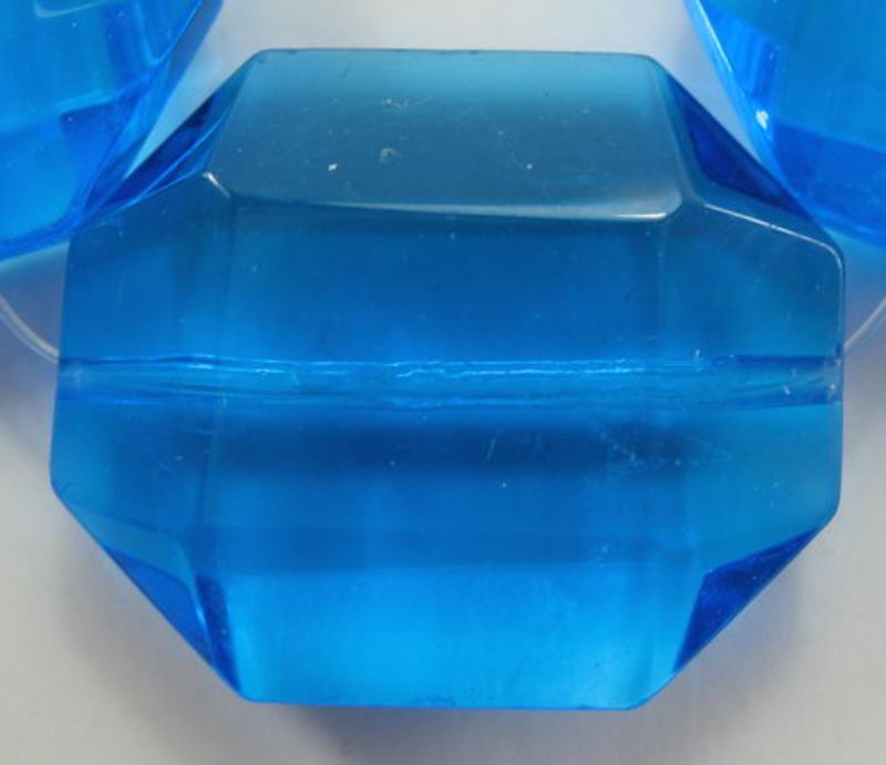 Beads - Glass Faceted Beads - Glass Beads 20x24mm 3pcs - Set of 5 AQUA