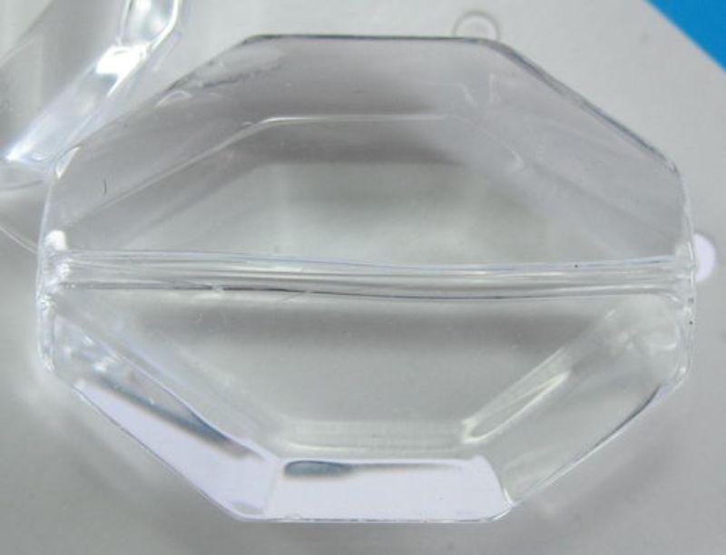Beads - Glass Faceted Beads - Glass Beads 20x26mm 2pcs - Set of 5 CLEAR