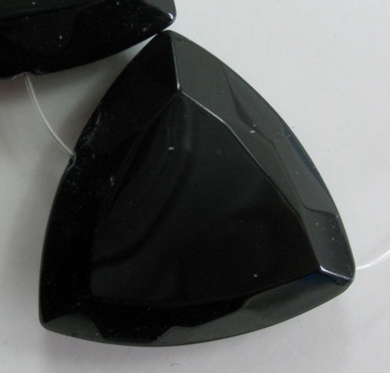 Beads - Glass Faceted Beads - Glass Beads 24x23mm 2pcs - Set of 5 BLACK