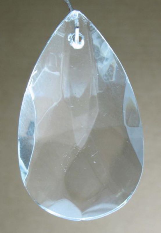 Beads - Glass Pendants - 27x15x13 Faceted Teardrop - Set of 3 CLEAR