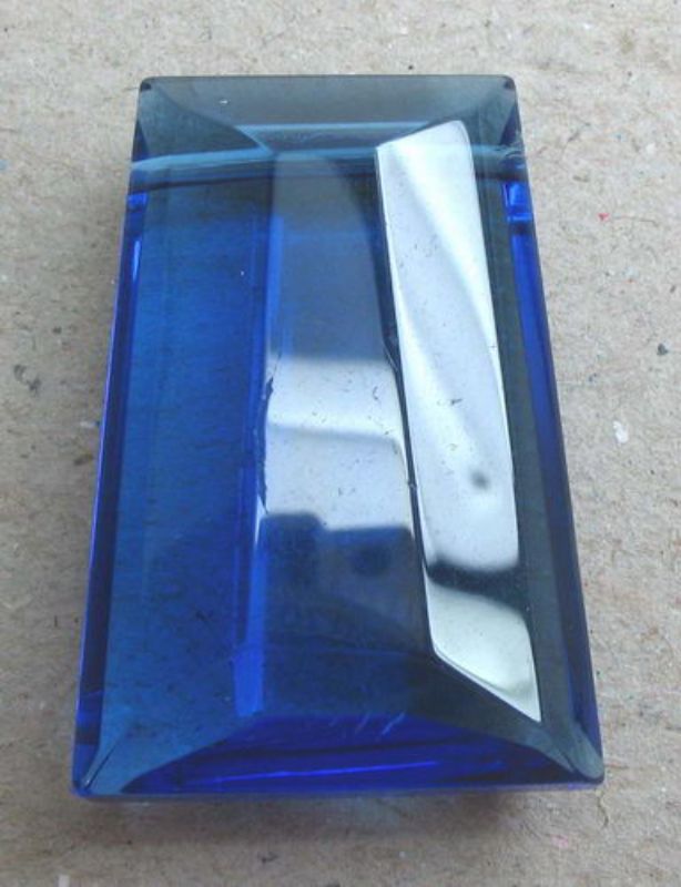 Beads - Glass Pendants - 20x33x13 Faceted Trapezoid 1pc - Set of 3 BLUE