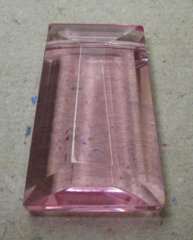 Beads - Glass Pendants - 20x33x13 Faceted Trapezoid 1pc - Set of 3 PINK