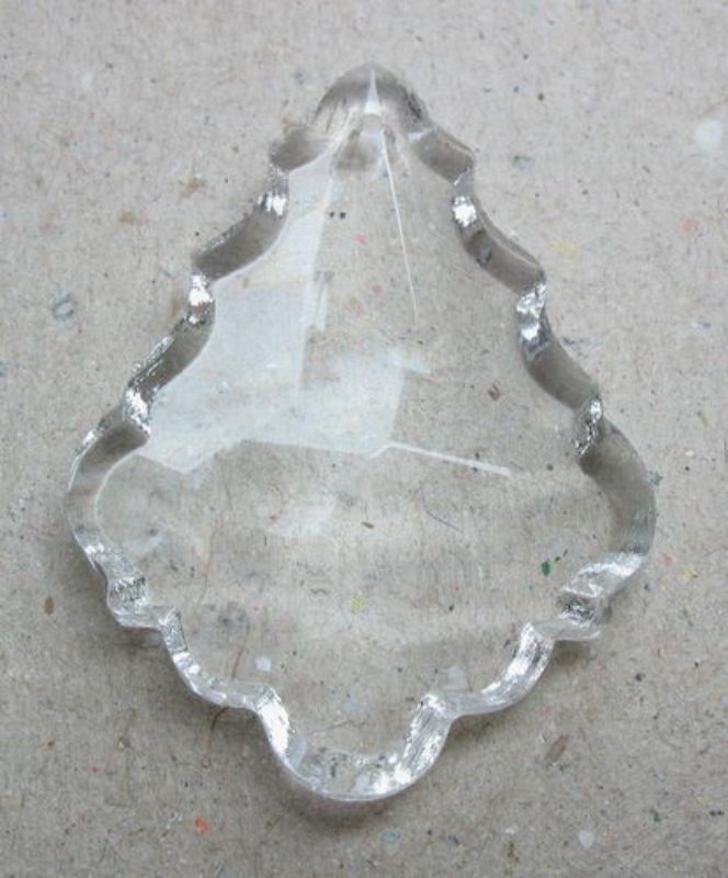 Beads - Glass Pendants - 36x25x12 Ornate Teardrop 1pc - Set of 3 CLEAR