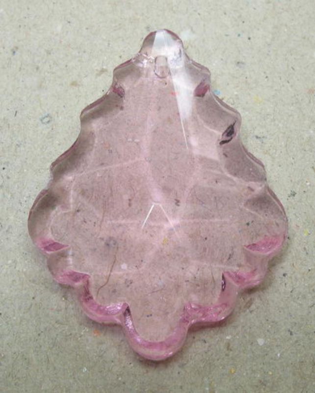 Beads - Glass Pendants - 36x25x12 Ornate Teardrop 1pc - Set of 3 PINK