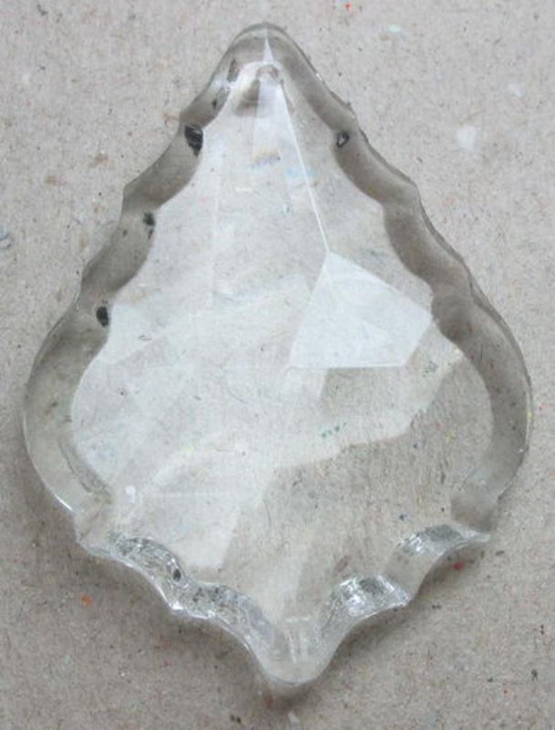 Beads - Glass Pendants - 49x34x11 Ornate Teardrop 1pc - Set of 3 CLEAR