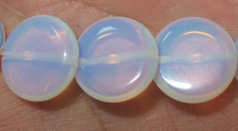Beads - Glass Faceted Beads - 14mm Opaque Flat Round 3beads - Set of 3
