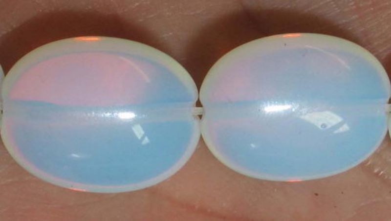 Beads - Glass Faceted Beads - 17x13 Opaque Oval 2beads - Set of 3