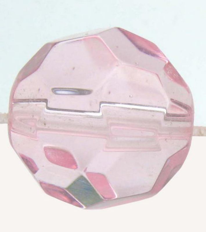 Beads - Glass - 12mm 5pcs Faceted Rd - Set of 10 PINK