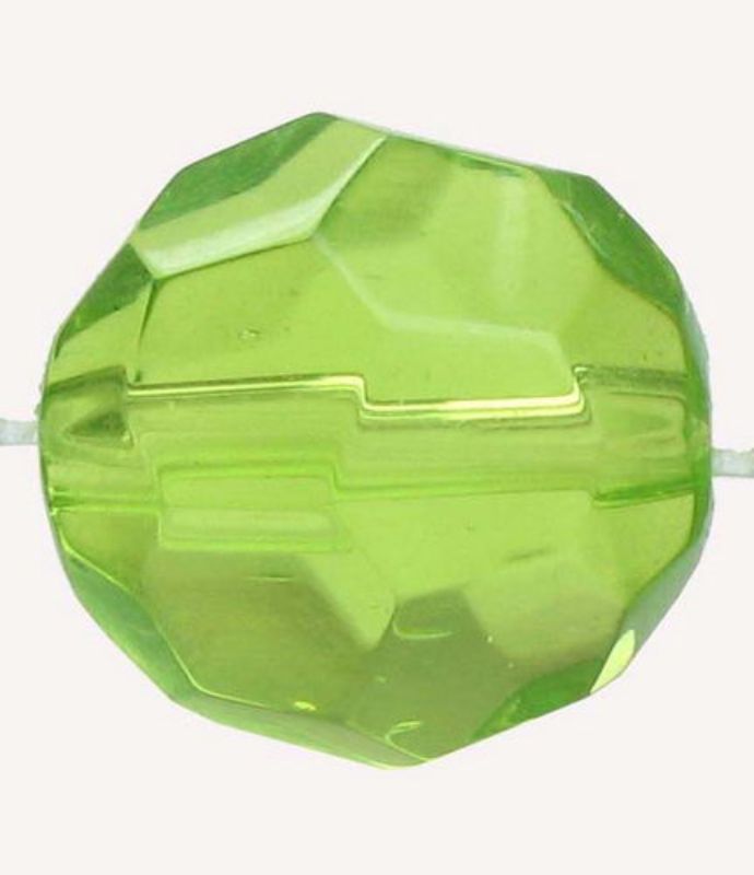 Beads - Glass Faceted Beads - 12mm 29pcs Faceted Round LIME - Set of 2
