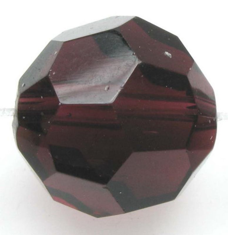 Beads - Glass - 14mm 3pcs Faceted - Set of 10 DK PURPLE