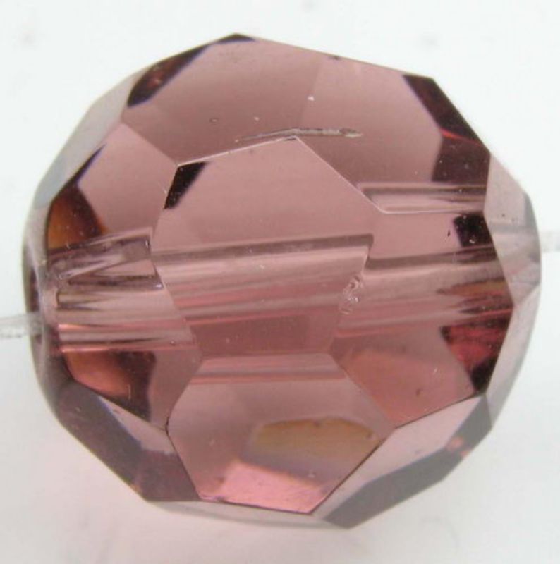 Beads - Glass Faceted Beads - 14mm 25pcs Faceted Round AUBERGINE - Set of 2