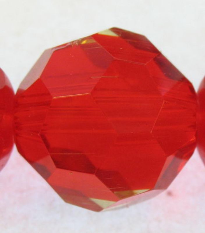 Beads - Glass Faceted Beads - 18mm 20pcs Faceted Round RED