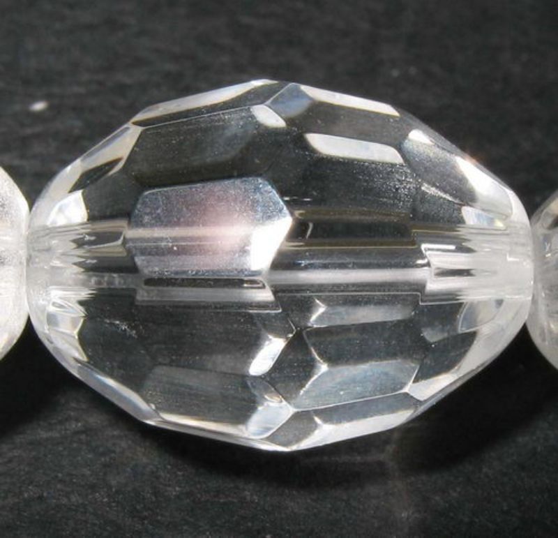 Beads - Glass Faceted Beads - 16x12mm 2beads Faceted Oval - Set of 3