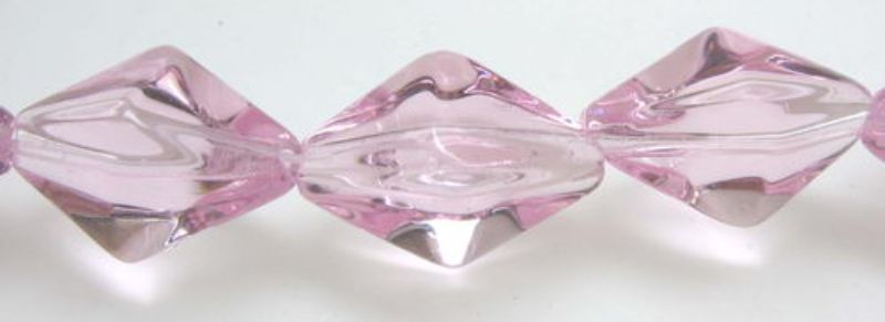 Beads - Glass Beads - 14x8mm 6pcs Bicone - Set of 3 PINK