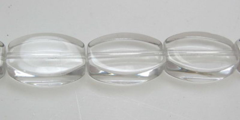 Beads - Glass Beads - 11mm 6beads Flat Oval - Set of 5 CLEAR