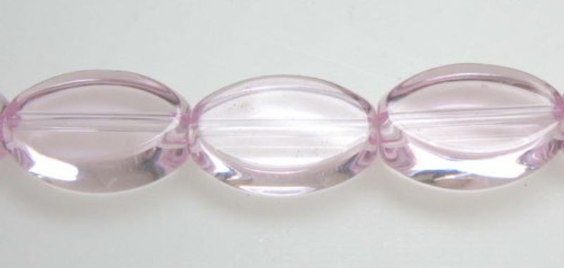 Beads - Glass Beads - 11mm 6beads Flat Oval - Set of 5 PINK