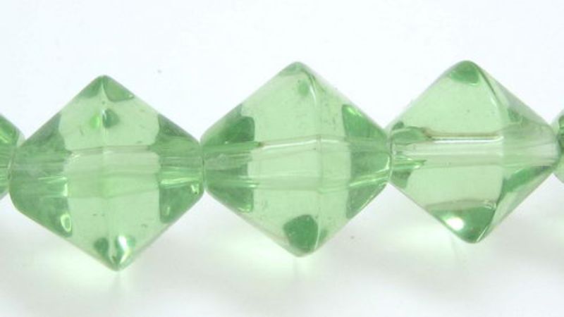 Beads - Glass - 10x10mm 10pcs Bicone - Set of 10 LIME