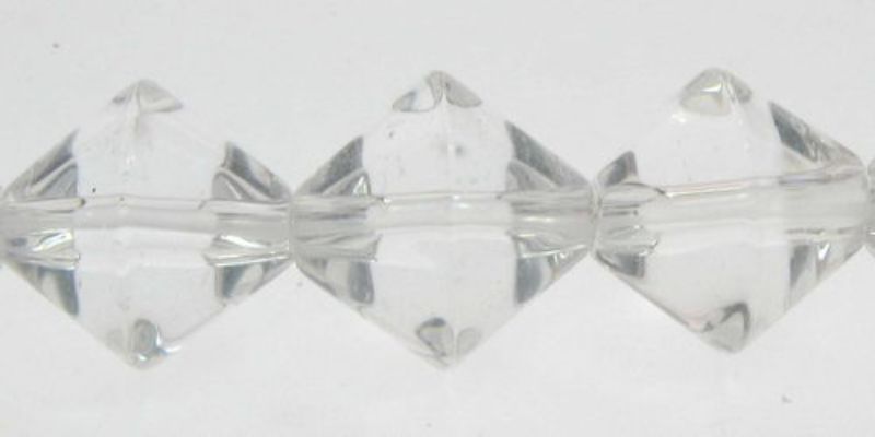 Beads - Glass Faceted Beads - Bicone 10x10mm 35pcs CLEAR - Set of 3