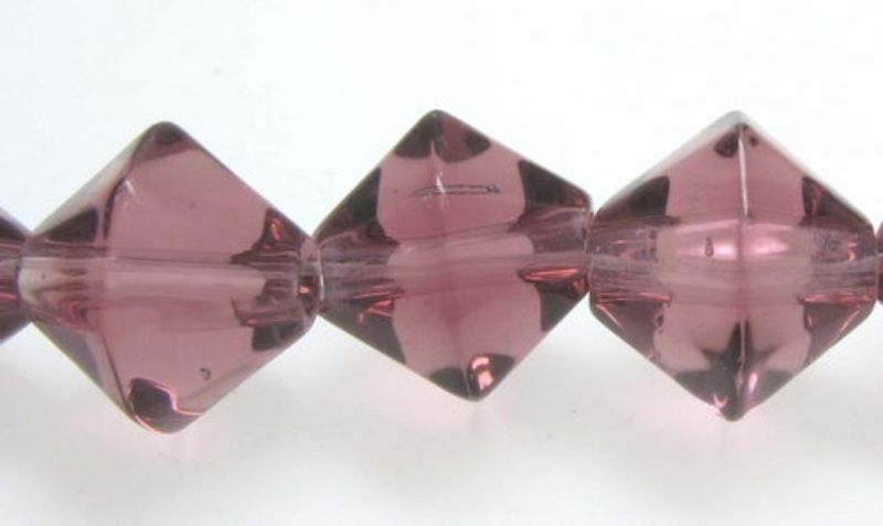 Beads - Glass Faceted Beads - Bicone 10x10mm 35pcs PURPLE - Set of 3