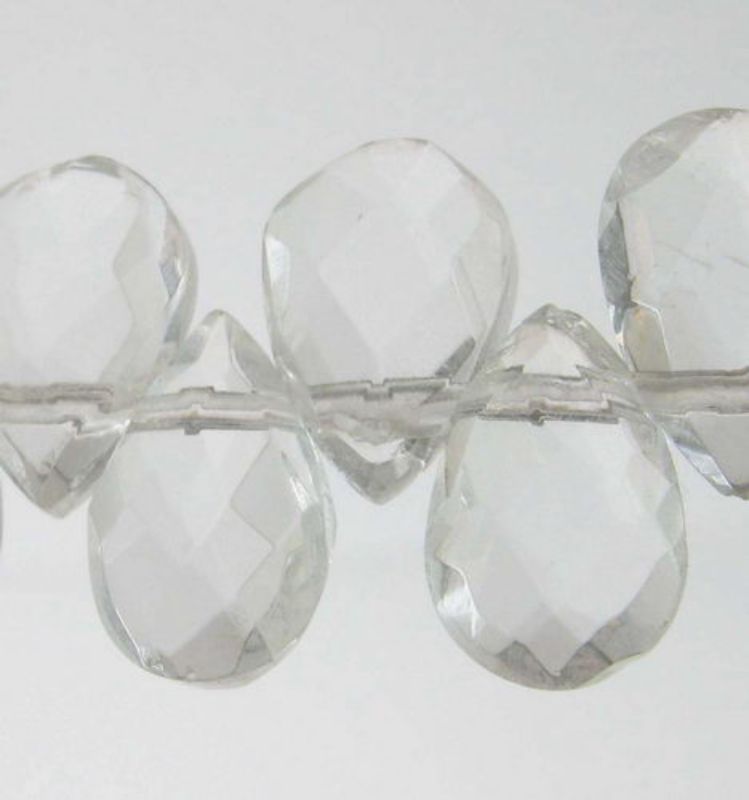 Beads - Glass - 6x9mm 5pcs Faceted - Set of 10 CLEAR