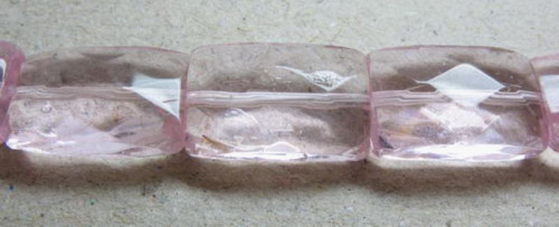 Beads - Glass - 13x9mm 4pcs Faceted - Set of 10 PINK
