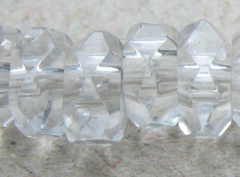 Beads - Glass - 3x5mm 17pcs Rondell - Set of 10 CLEAR
