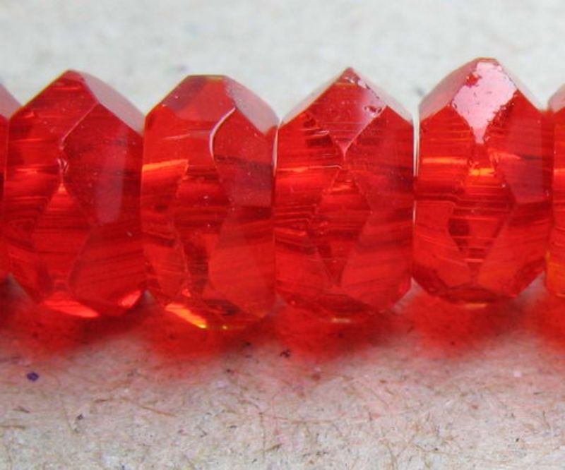 Beads - Glass Faceted Beads - 3x5mm 17pcs Glass Rondell - Set of 10