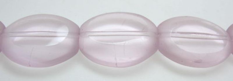 Beads - Glass Beads - 16x13mm 3pcs Oval Frosted Edge - Set of 3 PINK