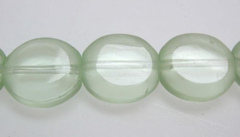 Beads - Glass Beads - 10mm 5pcs Rd Frosted Edge - Set of 3 GREEN