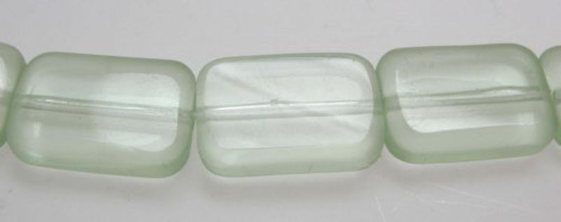 Beads - Glass Beads - 12x9mm 5 Beads Flat Rect - Set of 3 GREEN