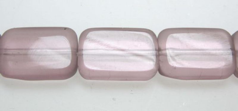 Beads - Glass Beads - 12x9mm 5 Beads Flat Rect - Set of 3 PURPLE