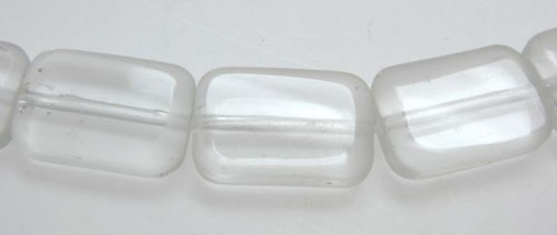 Beads - Glass Beads - 12x9mm 28pcs Flat Rect CLEAR - Set of 2