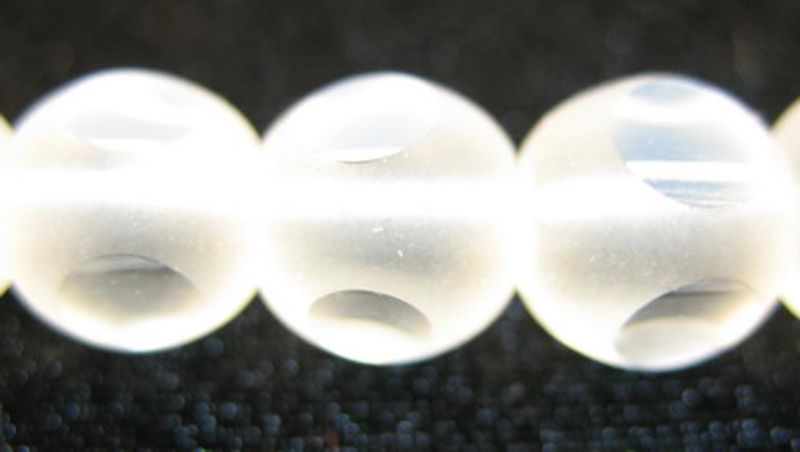 Beads - Glass Beads - 7x7mm 43pcs Frosted Round WHITE - Set of 2