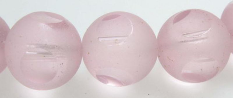 Beads - Glass Beads - 8x8mm 35pcs Cut Frosted Round PINK - Set of 2