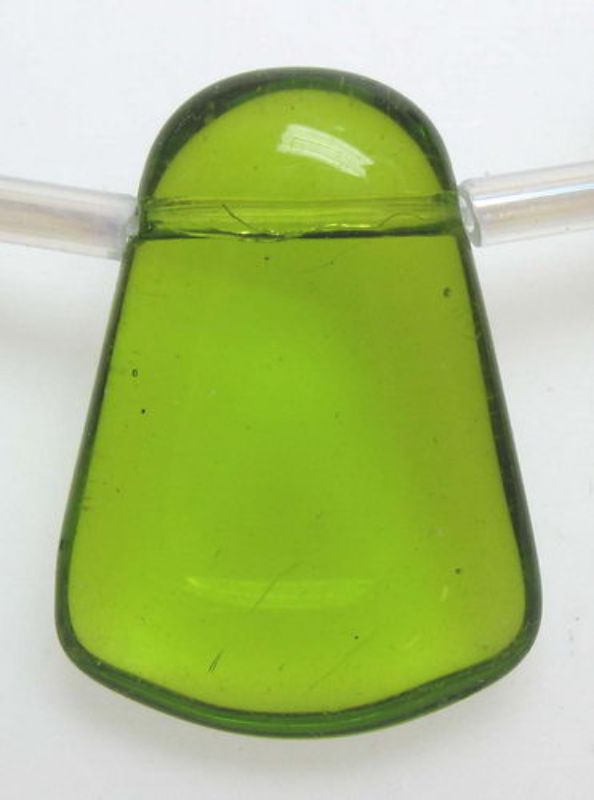 Beads - Glass Beads - 14x18mm 20pcs TOOTH Shape GREEN - Set of 2