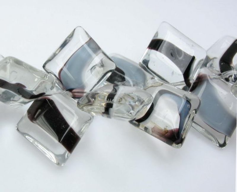 Beads - Glass Beads - 16x28mm 6 Beadstooth Shape - Set of 3