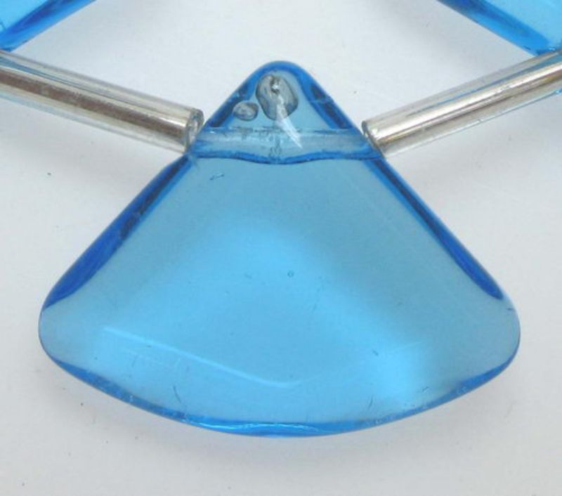 Beads - Glass Beads - 13x17 20pcs Fan Shape BLUE - Set of 2