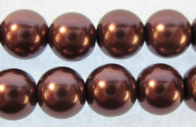 Beads - Pearls (Glass) - 10mm .80pcs BRONZE - Set of 2