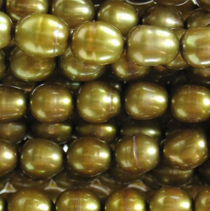 Beads - Pearls - Pearl 5.6x4.8mm 40cm MID BROWN - Set of 2